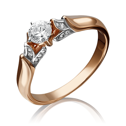 Золотое кольцо со Swarovski Zirconia