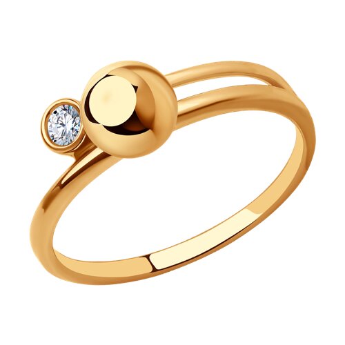 Кольцо из золота с фианитом