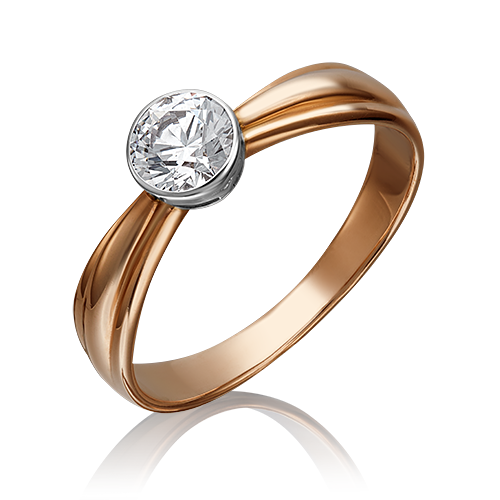 Кольцо из золота с фианитом Swarovski