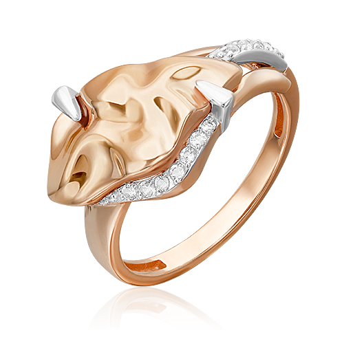 Кольцо из красного и белого золота  с топазом