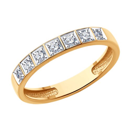 Кольцо обручальное из золота с бриллиантами