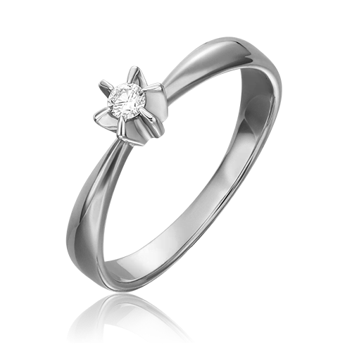 Кольцо из белого золота  с бриллиантом