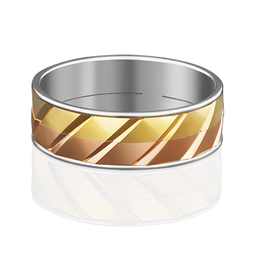 Обручальное кольцо  из комбинированного золота