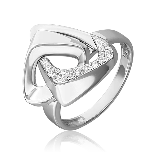 Кольцо из - серебра  с б/ц фианиты