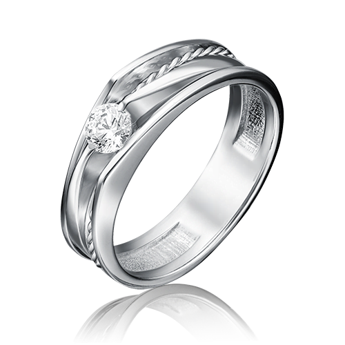 Кольцо из белого золота  с бриллиантом