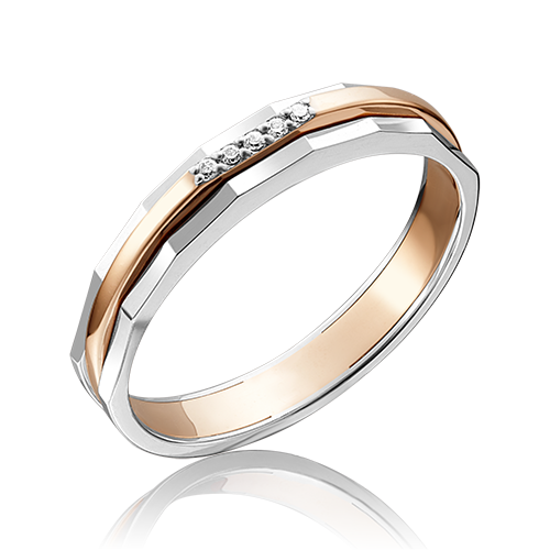 Кольцо из красного и белого золота  с бриллиантами