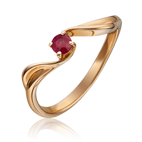 Кольцо из красного золота  с рубином