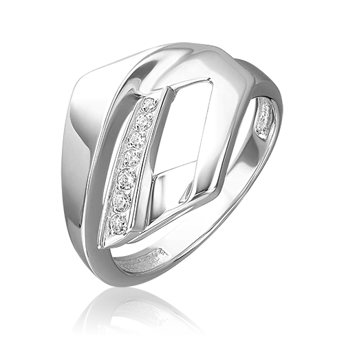 Кольцо из - серебра  с б/ц фианиты