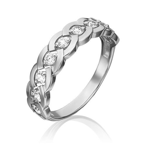 Кольцо из белого золота  с бриллианты