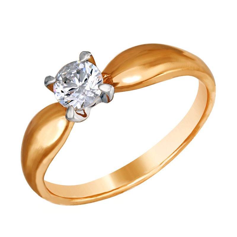 Помолвочное кольцо  из золота со  Swarovski Zirconia