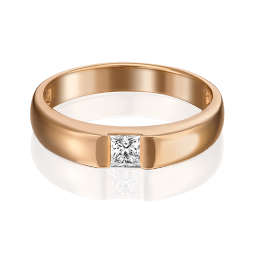 Кольцо из красного золота  с бриллианты