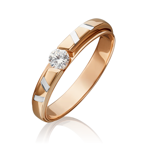 Кольцо из красного золота  с б/ц swarovski gems