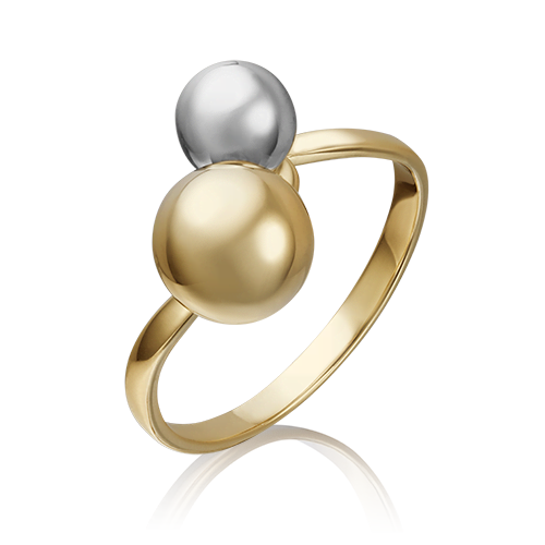 Кольцо из белого+ и имонного золота