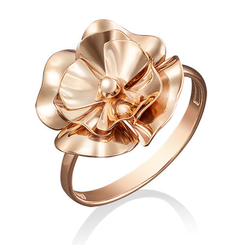 Кольцо из золота в виде цветка