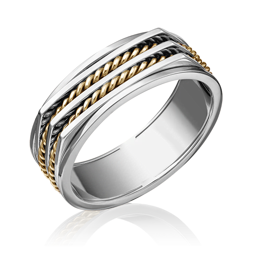 Мужской перстень из комбинированного золота