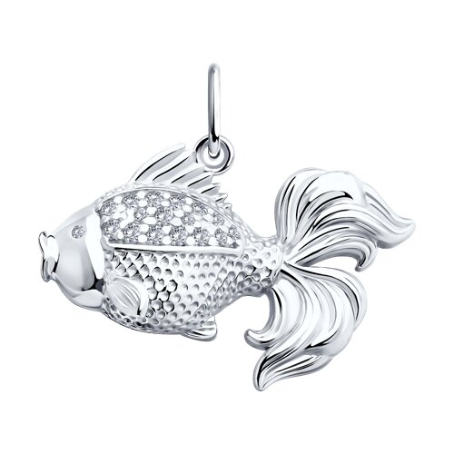 Серебряная подвеска в форме рыбки
