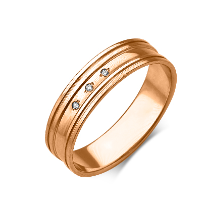 Кольцо из красного золота  с бриллиантами