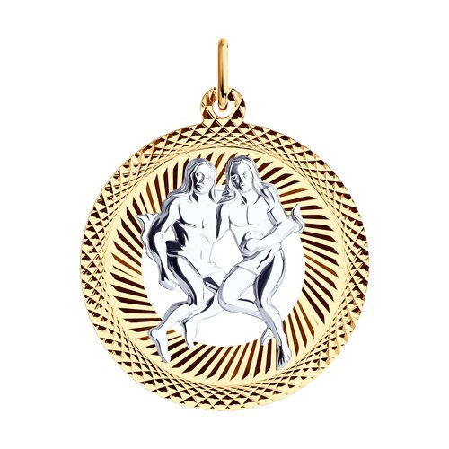 Подвеска из комбинированного золота с алмазной гранью