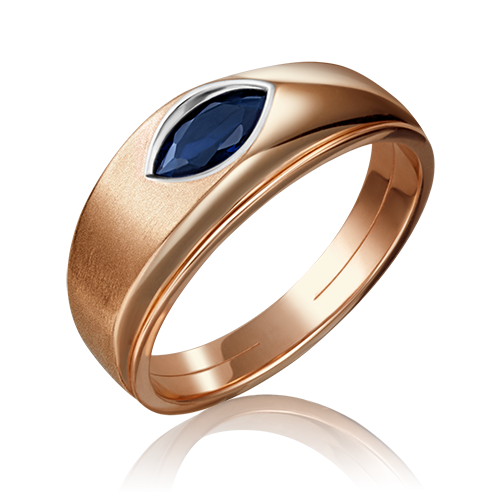 Кольцо из красного золота  с сапфиром